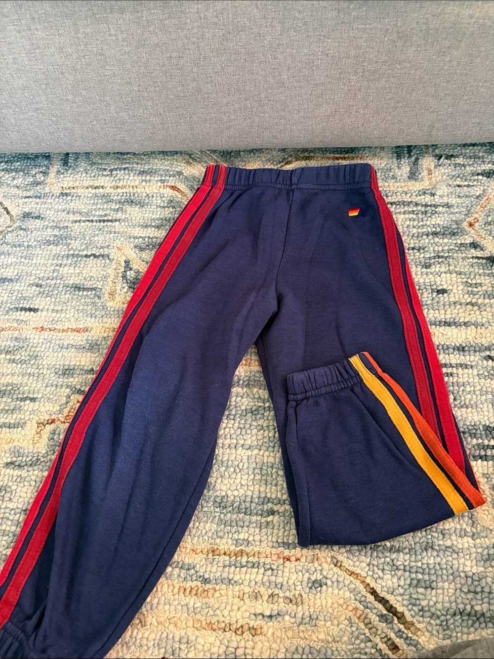 Kids aviator nation Track Pants with Red & Yellow Stripe